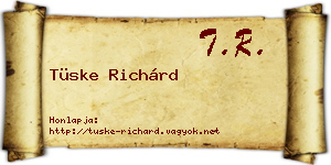 Tüske Richárd névjegykártya